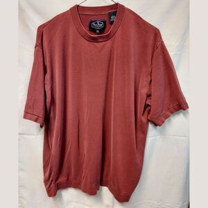 Nat Nast Luxury Originals Mens XL Knit Shirt 100% Silk burgundy Special Features
